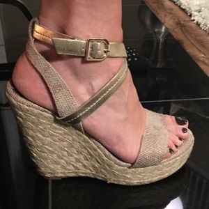 BCBG  Metallic wedges Size 8.5